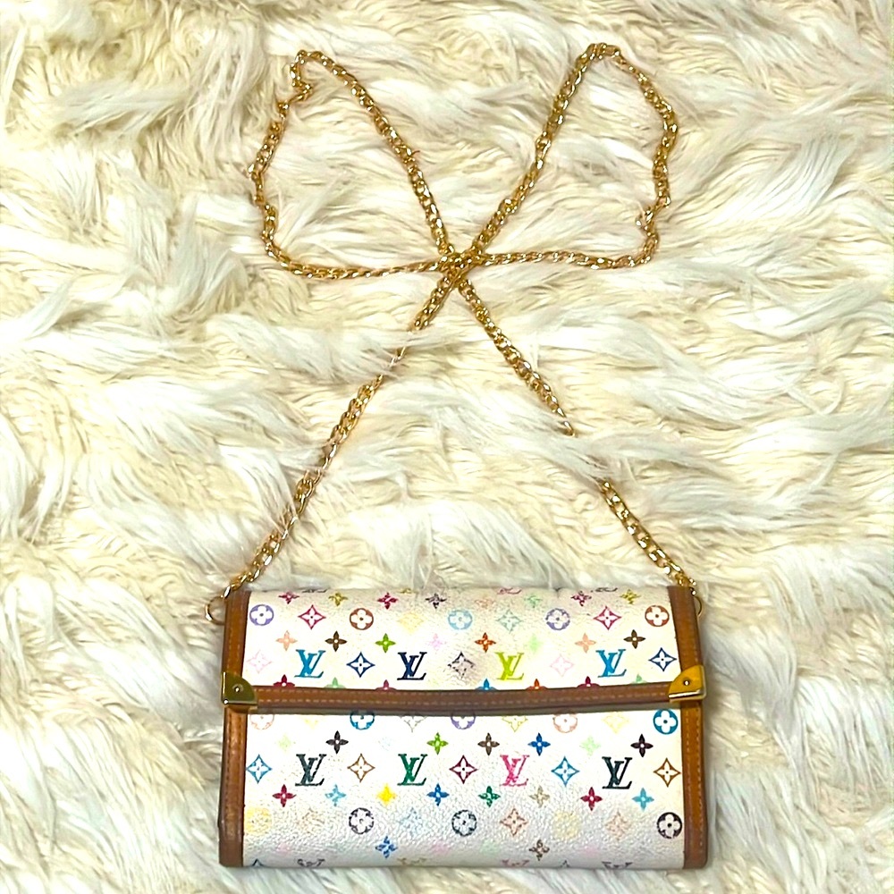 Louis Vuitton Monogram Multicolor Porte Tresor International Wallet White